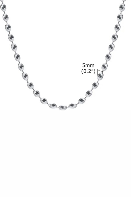 COLLAR BOLI 5 MM SILVER