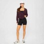 Polera Cloud Jersey Full Zip Hoodie Mujer Oxblood Heather