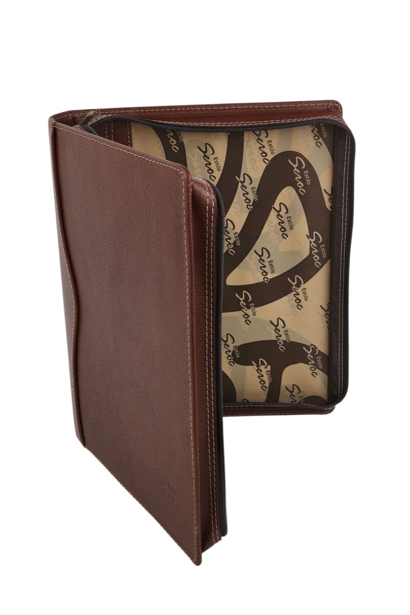 Dosier Mediano Profesional en cuero genuino Marrón