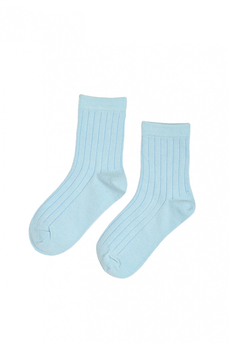 Medias Kids Rib Lisas - Celeste 