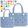 Set X2 Bolsos Carteras Compras Playera Goma +20 Pines Azul