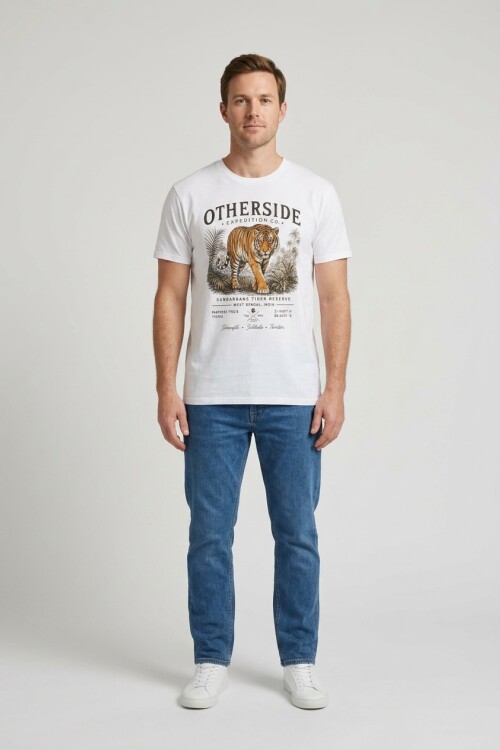 Camiseta estampada Tigre BLANCO