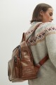 Mochila textura croco chocolate