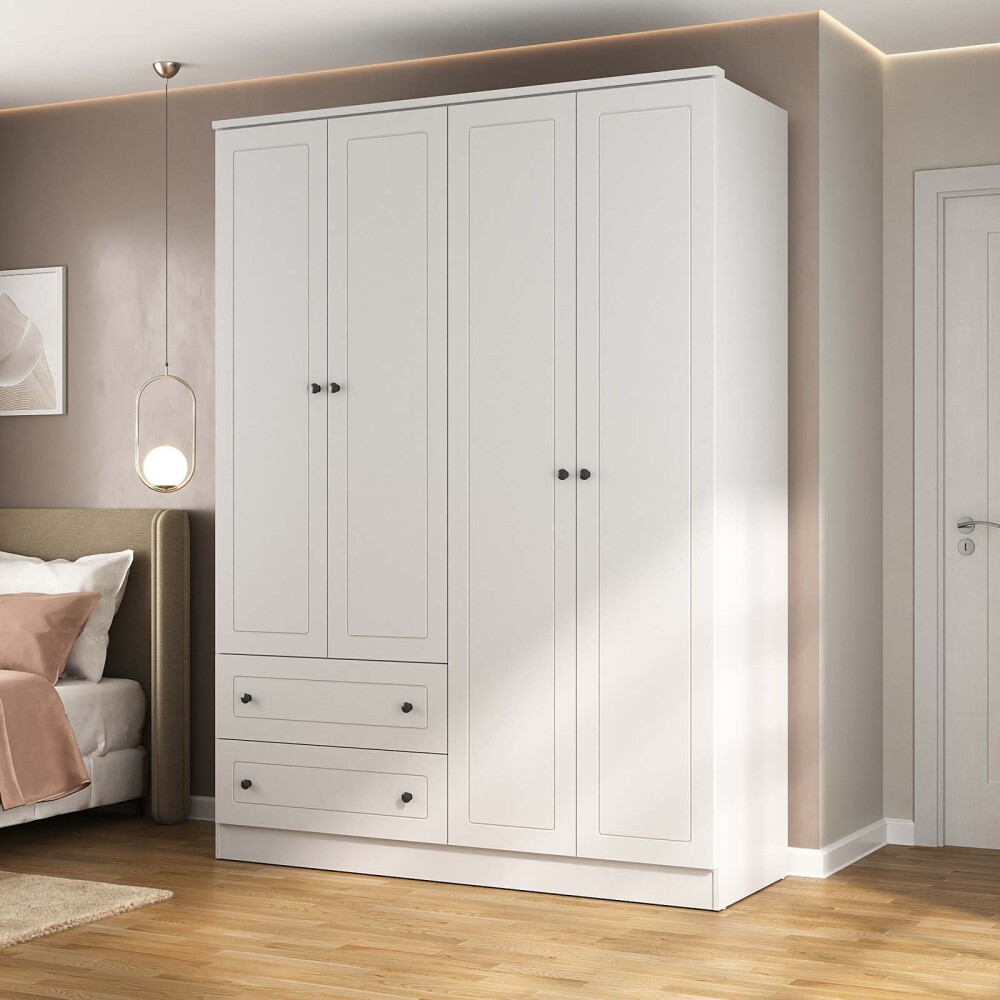 PLACARD 4 PUERTAS MDF BLANCO AMERICANO PLUS