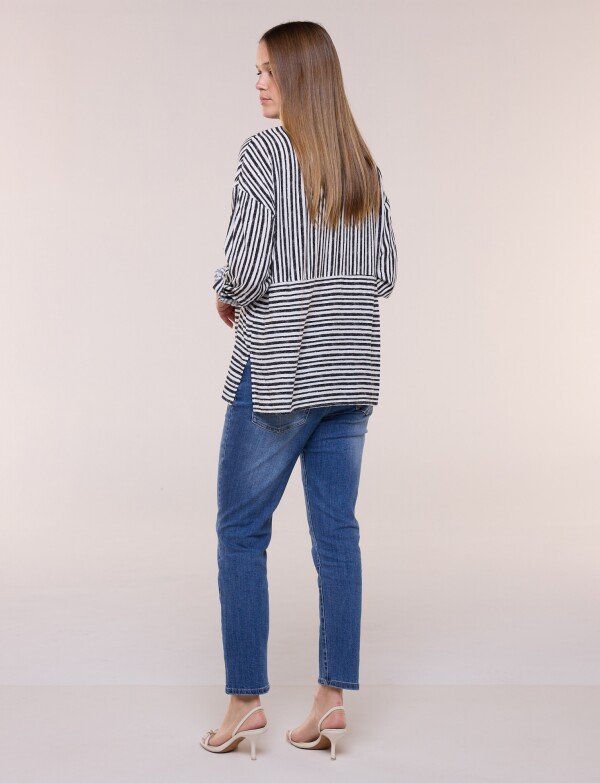 Camisa Lineas BLANCO/NEGRO