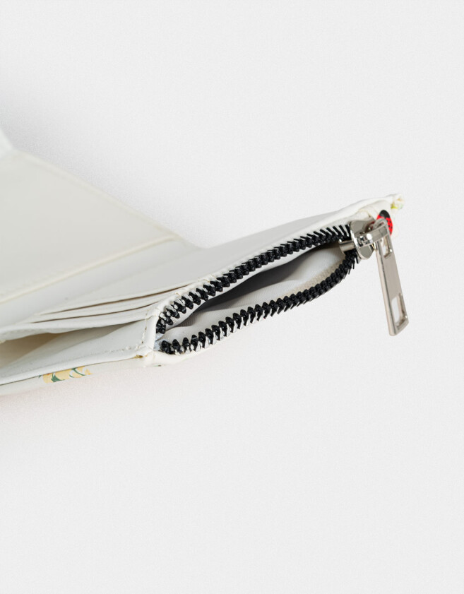 Billetera Billetera Cuerina Solapa Flores - Estampado Flores