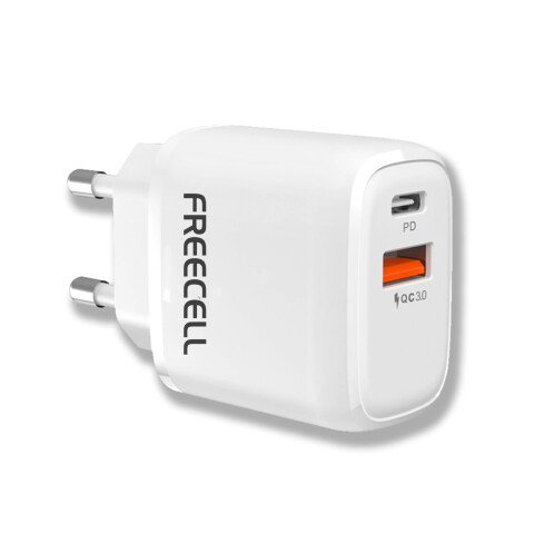 Cargador pared FREECELL 20W 3.0 USB + Tipo C Carga Ràpida Cargador pared FREECELL 20W 3.0 USB + Tipo C Carga Ràpida