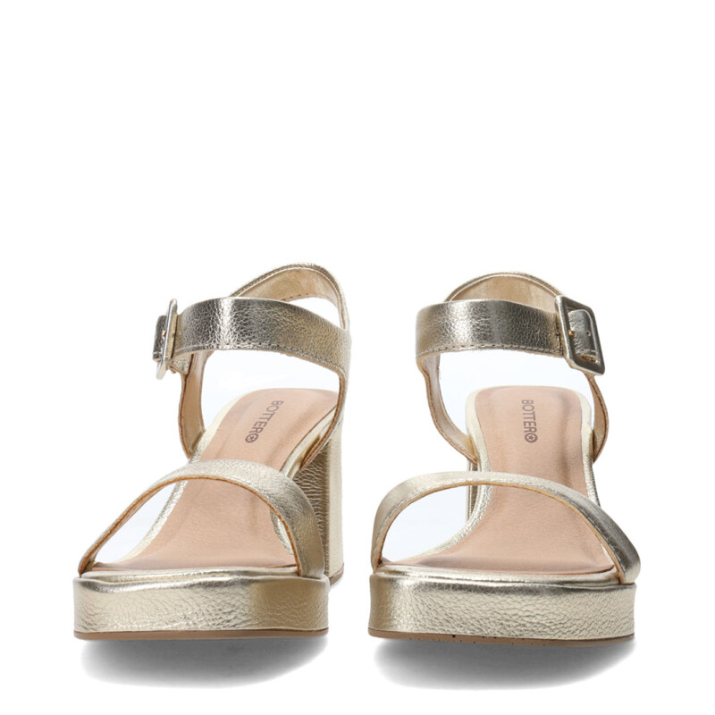 Sandalias de Mujer Bottero Taco Dorado
