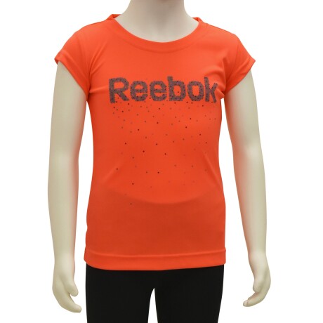Remera Infantil Reebok G Pe Logo Deportiva con Protección UV Naranja Flúor