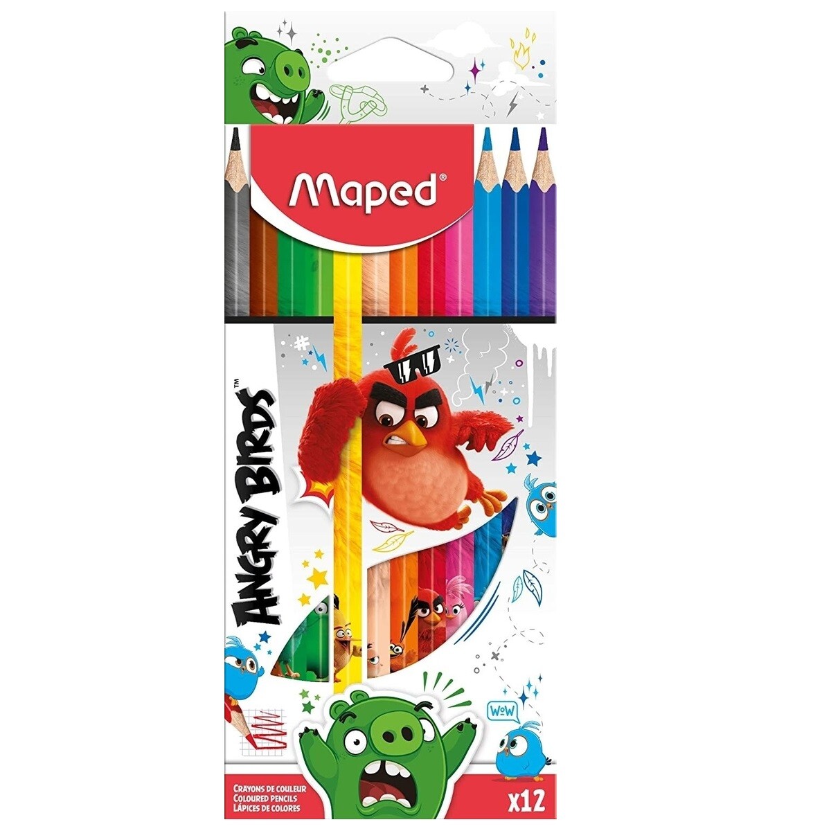 LAPICES COLOR MAPED ANGRY BIRDS X12 Único