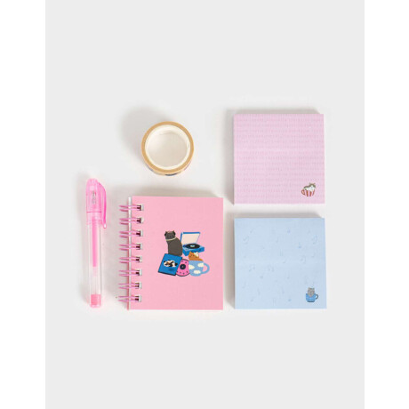 Mini Set De Librería En Cajita De Cartón Combinacion Multicolor