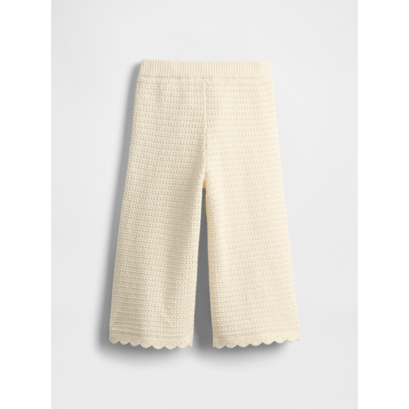 CROCHET WIDE LEG PANT IVORY FROST