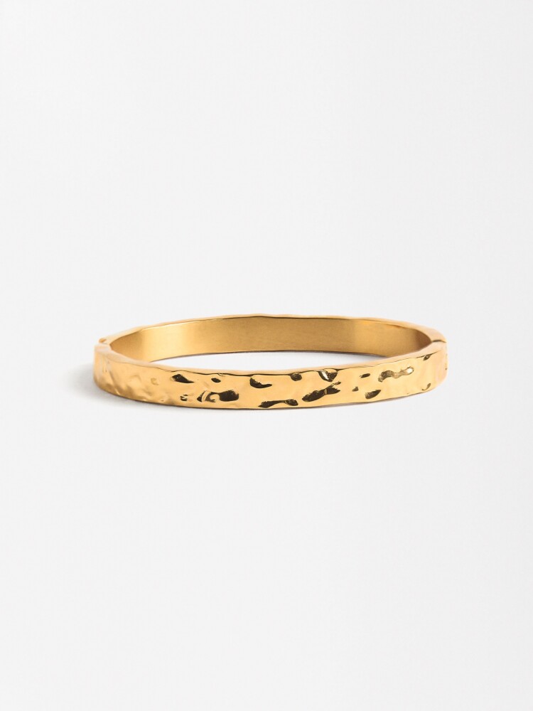 Pulsera Rígida Irregular - Acero Inoxidable dorado