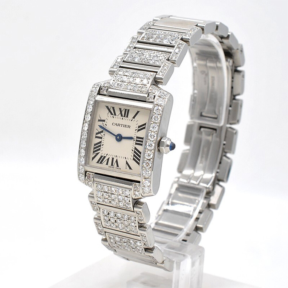Cartier Tank Francaise 2384 Para Dama. Acero Y Diamantes. Con Caja Cartier Tank Francaise 2384 Para Dama. Acero Y Diamantes. Con Caja