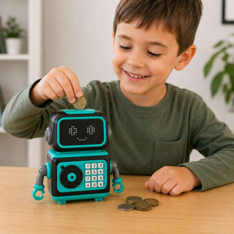 Alcancia Caja Fuerte Robot Infantil Verde