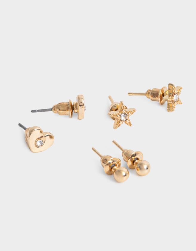 Aros Sets Con corazón Sets De Aros Con Corazon - Dorado