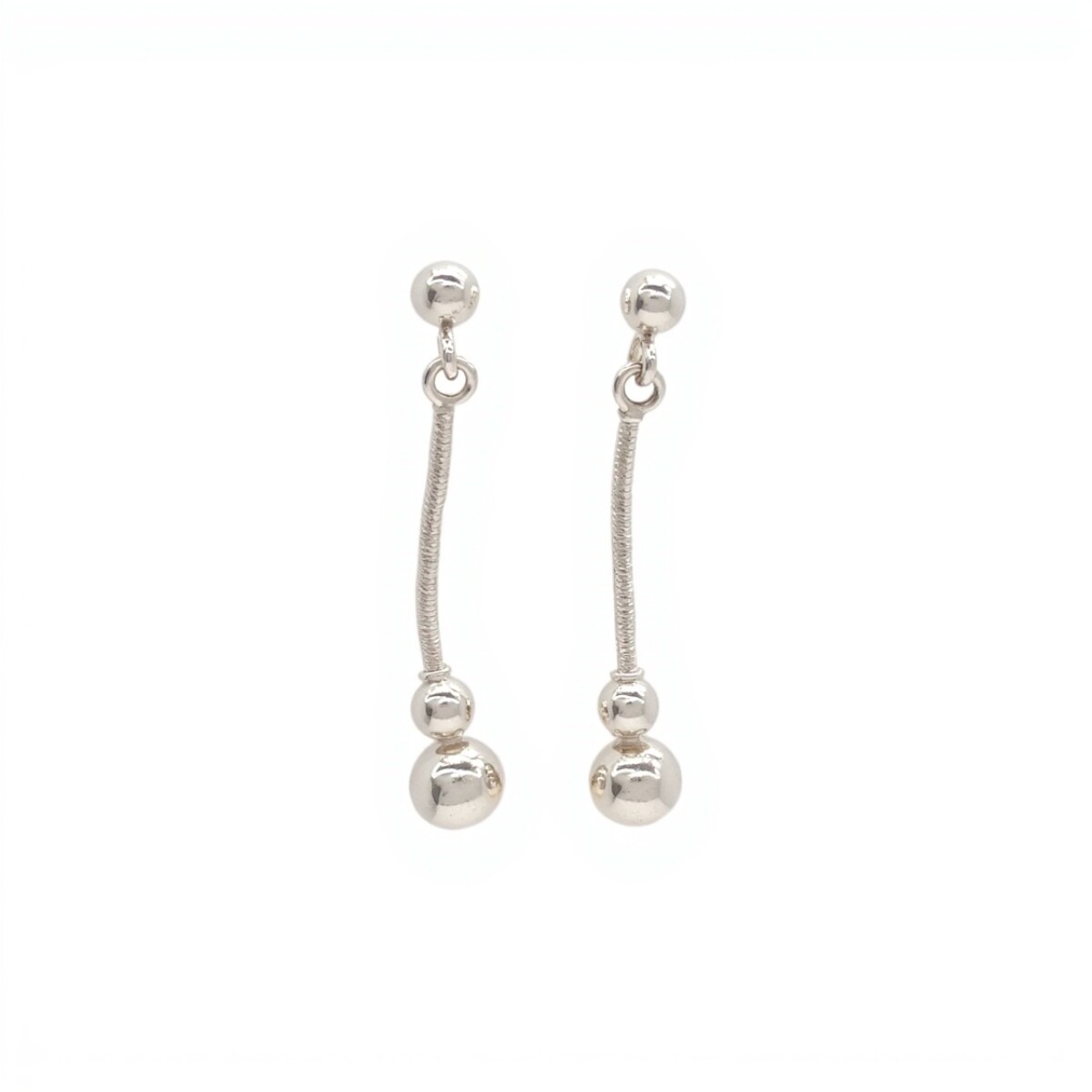 Caravanas Colgantes Puntos-Plata 925-Sin Piedra-CA4053 - sinpiedra 