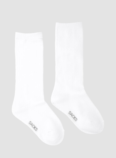 Medias lisas de algodón kids Blanco