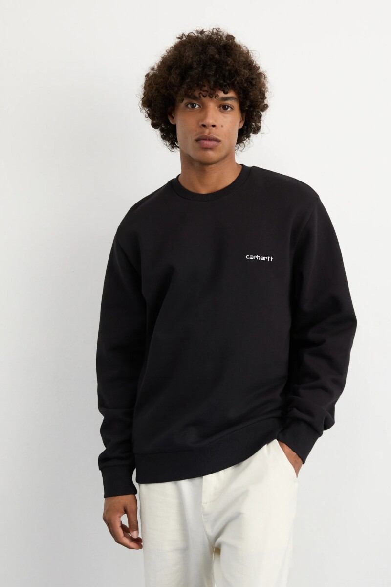 SCRIPT EMBROIDERY SWEAT Negro