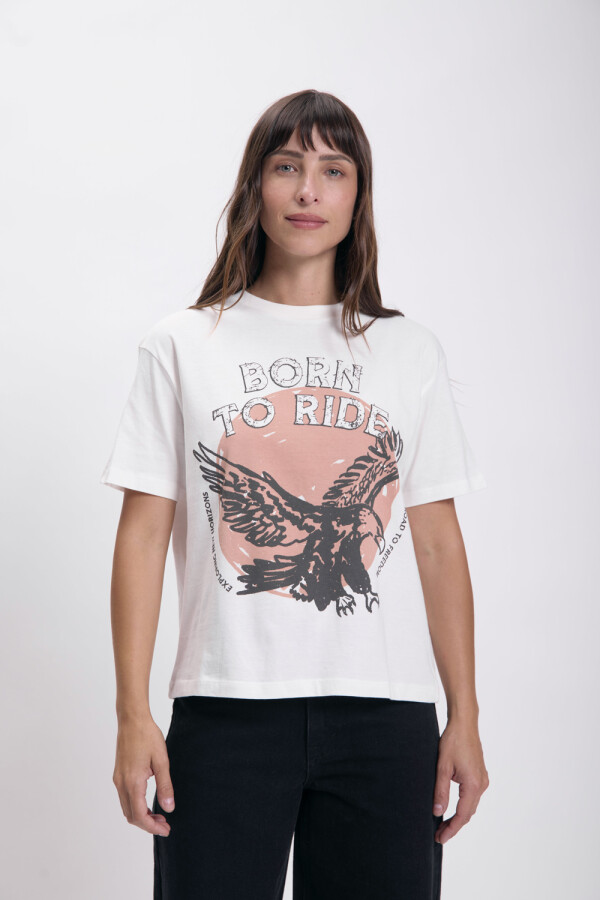 Remera estampa Born Blanco