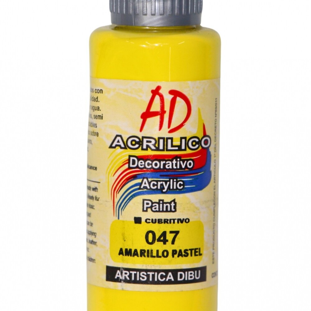 PINTURA ACRILICA ARTISTICA DIBU 60 ML. DIFERENTES COLORES COLOR AMARILLO PASTEL 047