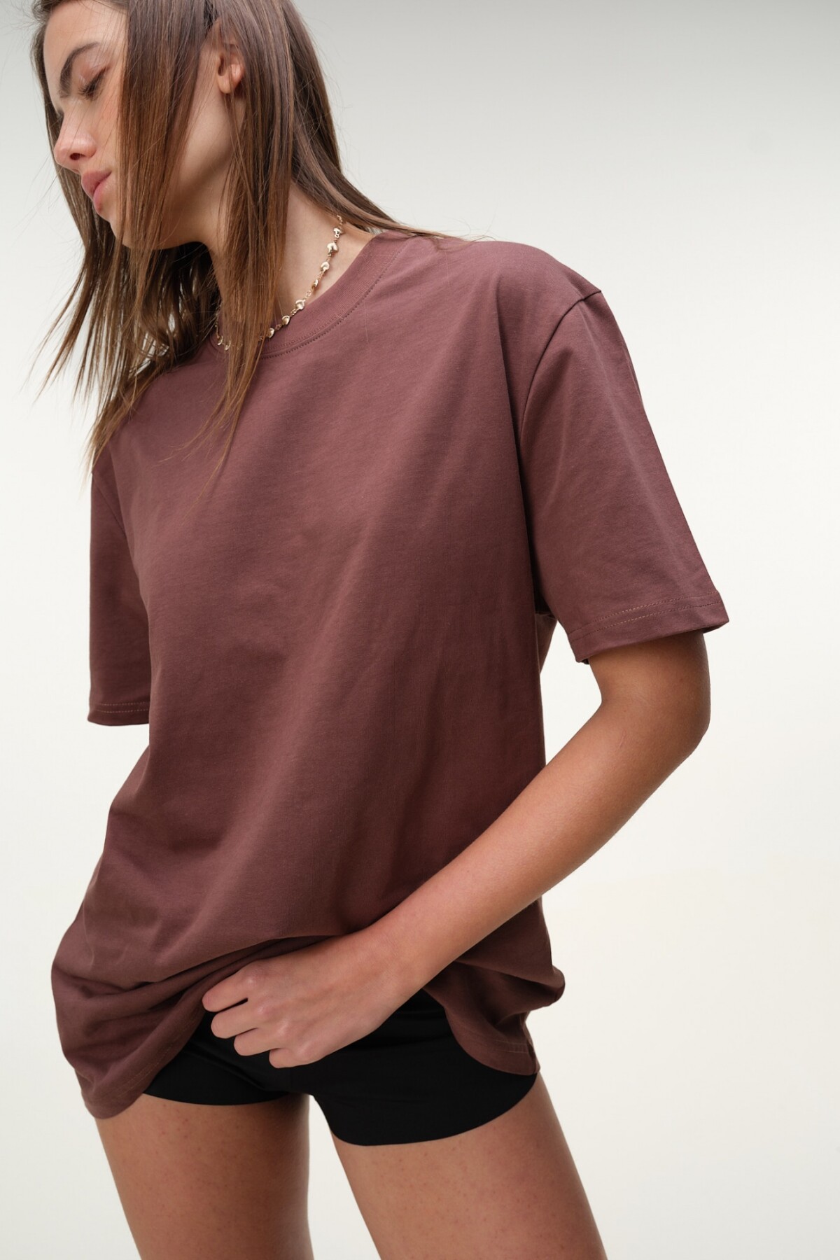Remera Oversize Algodón Marron