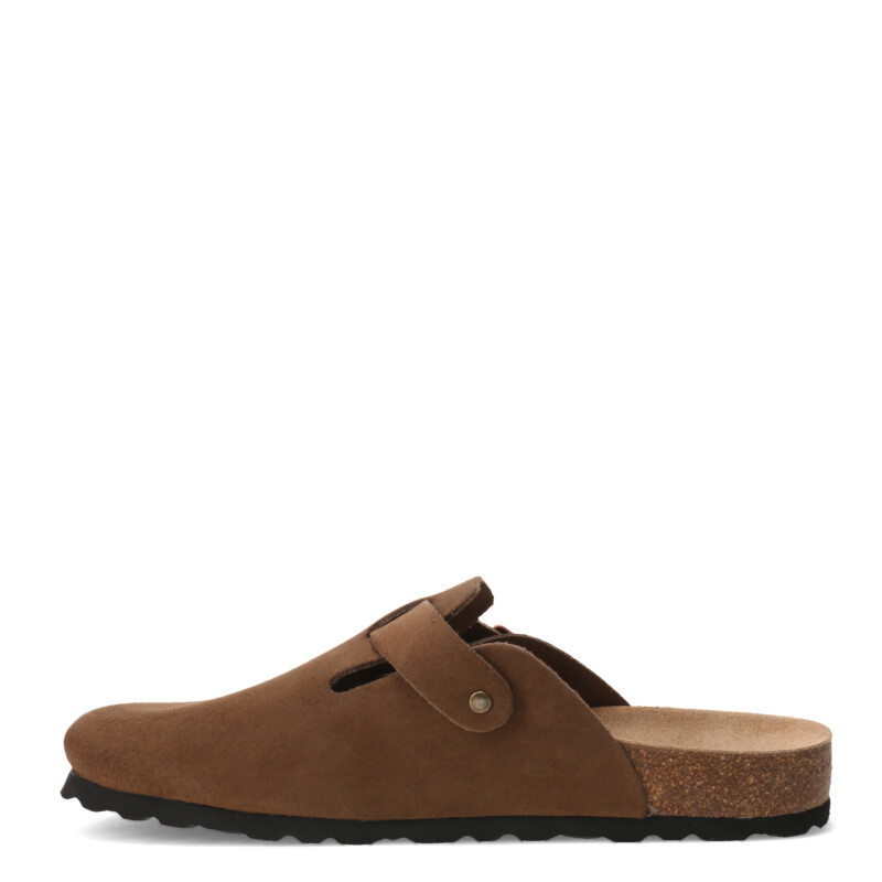 Sandalias de Mujer Freeway Zueco Casual 1 Hebilla Marrón Habana (Gamuza)