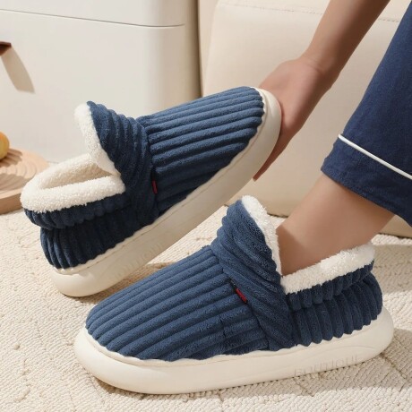Pantufla de Felpa Super Abrigadas Antideslizante Unisex Azul