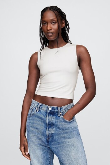 Musculosa Crop Mujer New Off White