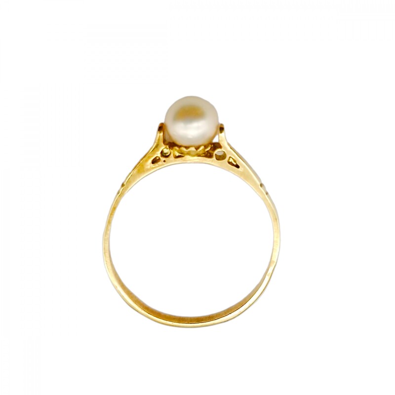 Anillo Solitario-Oro bajo-Perla-AN8171 conperla