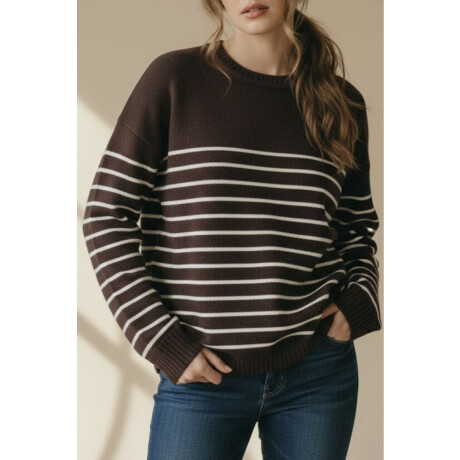 Sweater Rayado Marron