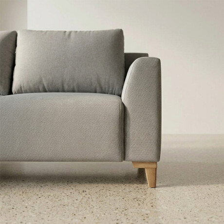 Rinconera Gino - Tela Microfibra - Chaise izquierdo TC1009 (Plata)