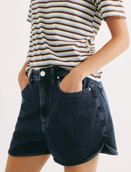 SHORT DE JEAN CINTURA BAJA AZUL