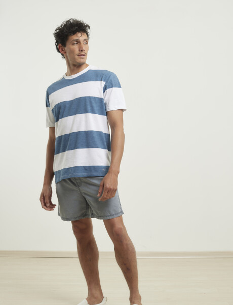 520877 T-SHIRT HARRY Blanco / Azul Piedra