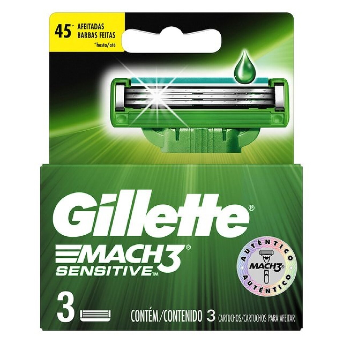 Gillette Mach 3 Sensitive Dispenser 3 Uds. 