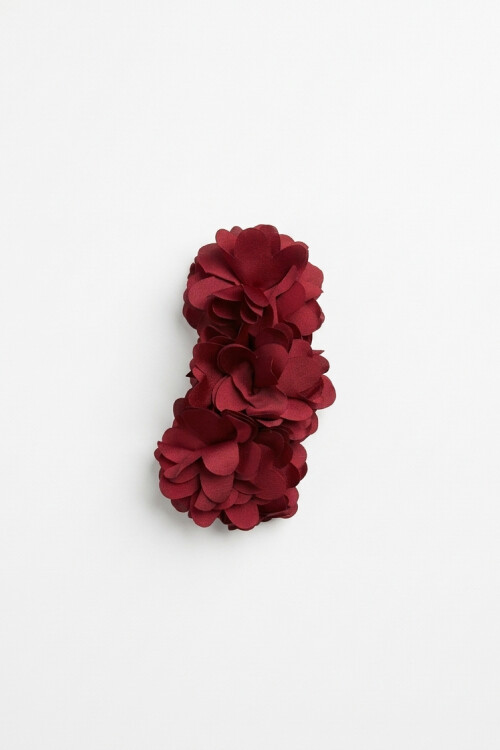 Broche banana flor rojo