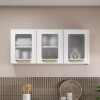 Aéreo 3 Puertas Vidrio Bella - Steel Blanco