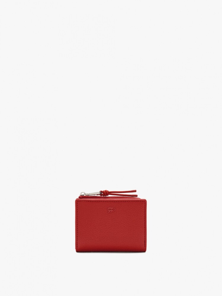 Cartera Básica Con Textura rojo
