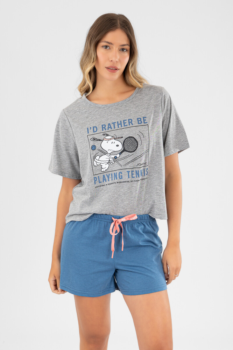 Snoopy tennis pj Gris