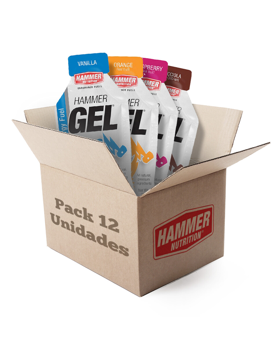 Pack 12 Unidades de Energizante en gel con carbohidratos Hammer - Frambuesa 
