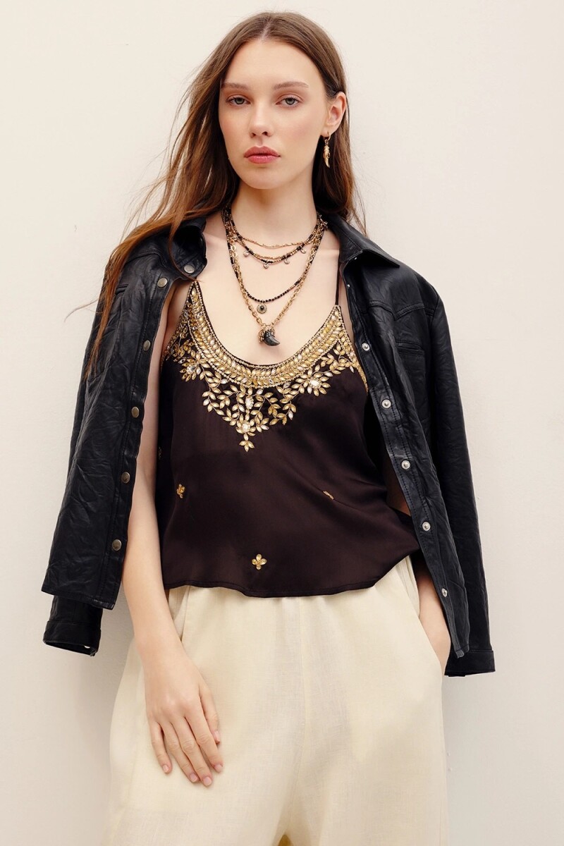 TOP CHARLOTTE RAJASTHAN Negro