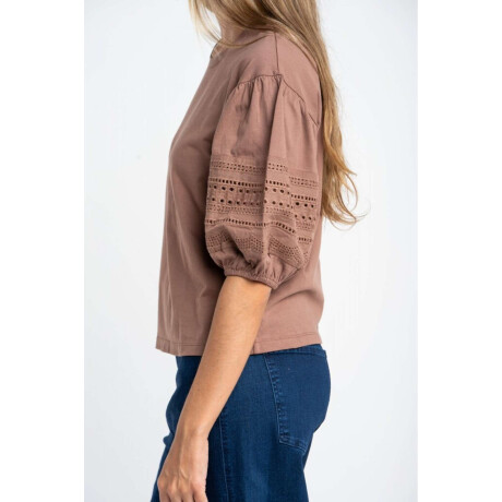 Remera Algodon Combinada Mocha