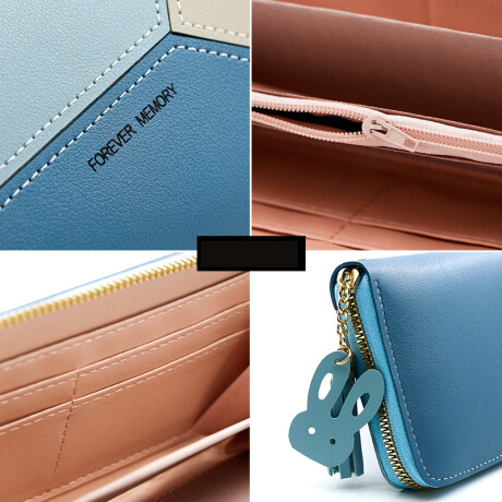 Monedero De Dama 3 Colores Forever Celeste