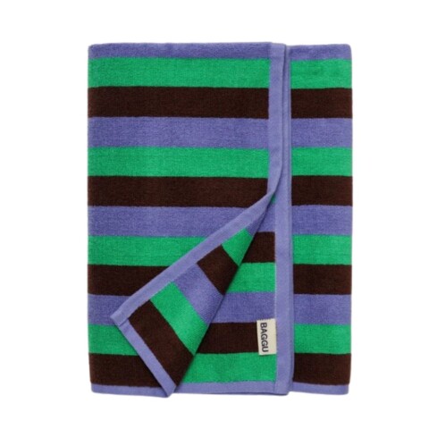 Toallón De Baño 100% algodón orgánico 152x76 Cm Mint 90´s Stripe