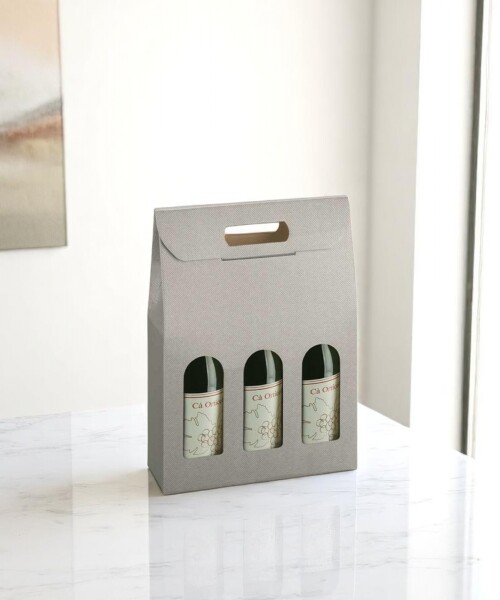 Caja c/ventana 3 botellas 27x9x38,5 - 36153 - TORTORA Caja c/ventana 3 botellas 27x9x38,5 - 36153 - TORTORA