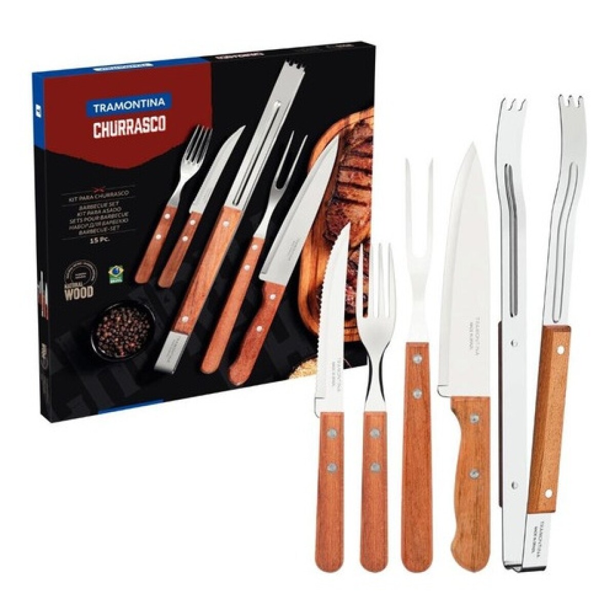 Juego de 15 Cubiertos para Asado Tramontina Churrasco 