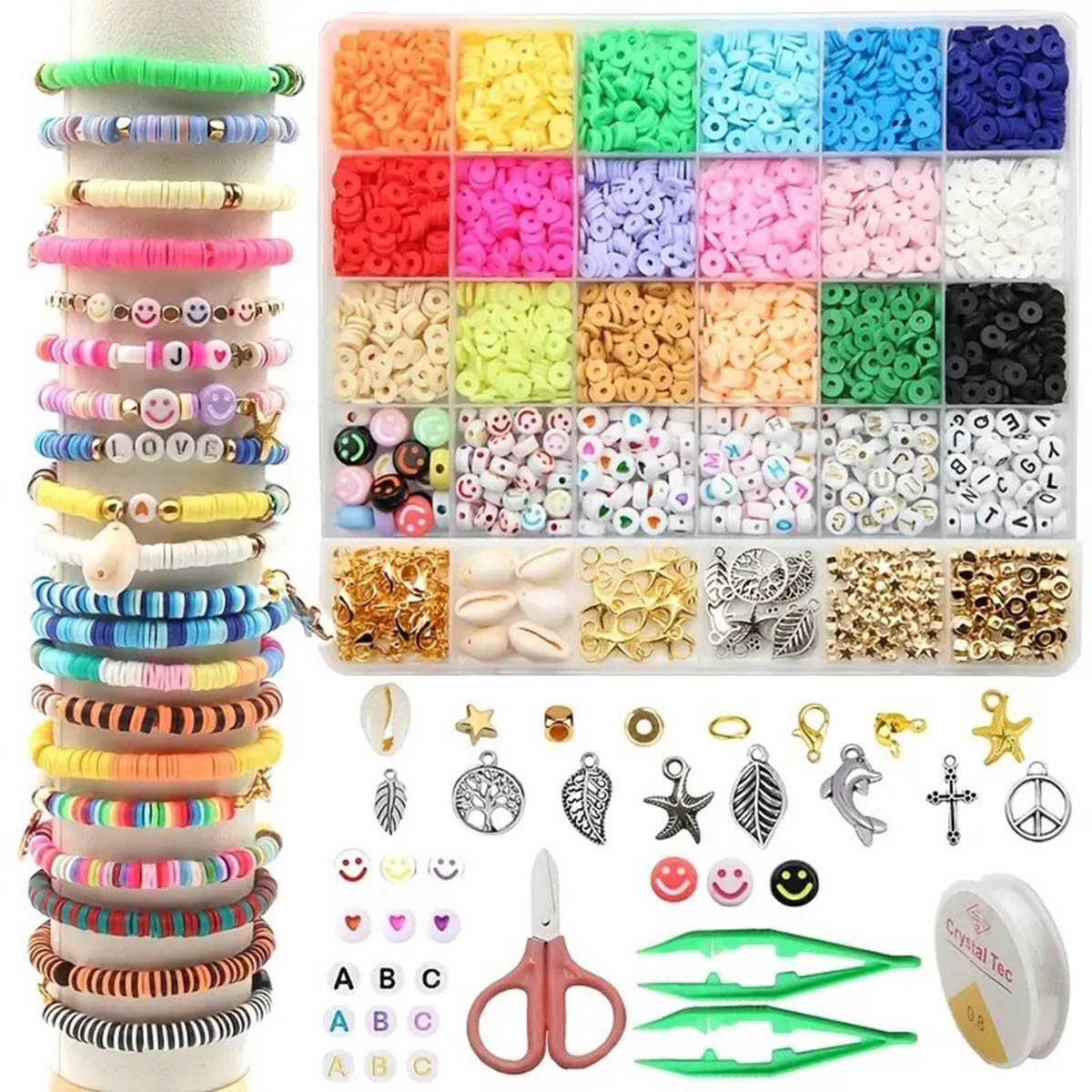 Kit Pulseras y Collares Polímero Arcilla+ 5000 psc 