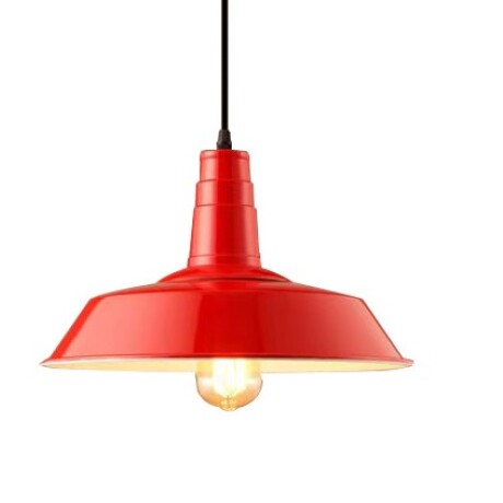 Colgante De Luz Para Techo En Hierro Estilo Campana Vintage Roja
