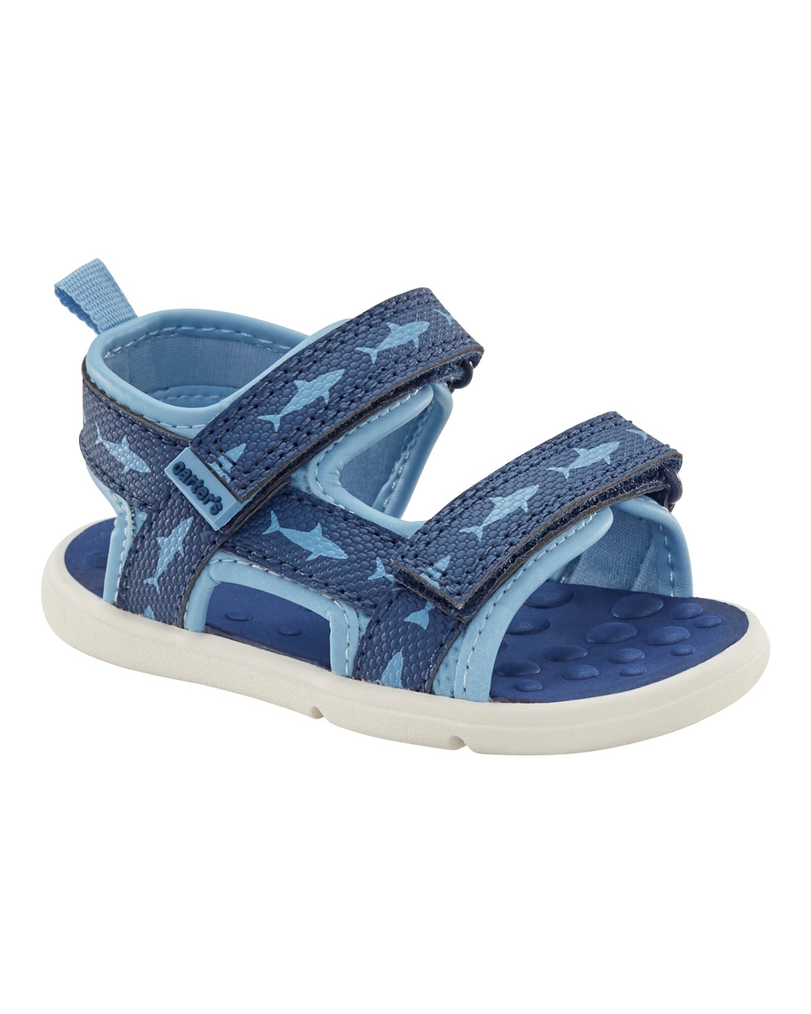 Sandalias con velcro, diseño tiburón Sin color