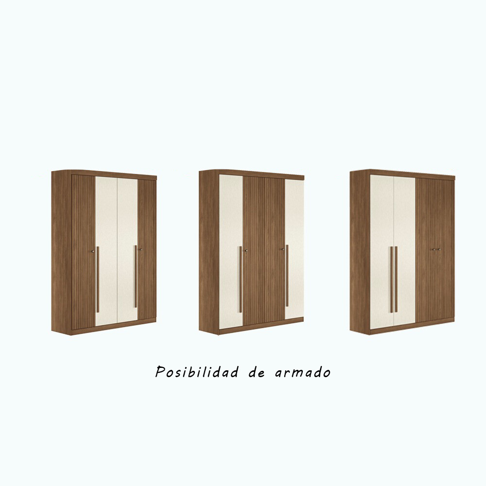 Ropero Buriti 4 Puertas - Linea Fit Marron/Arena